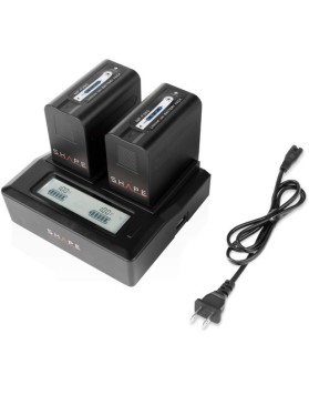 SHAPE NP-F980 Dual Charger with Two 6600mAh Lithium-Ion Batteries