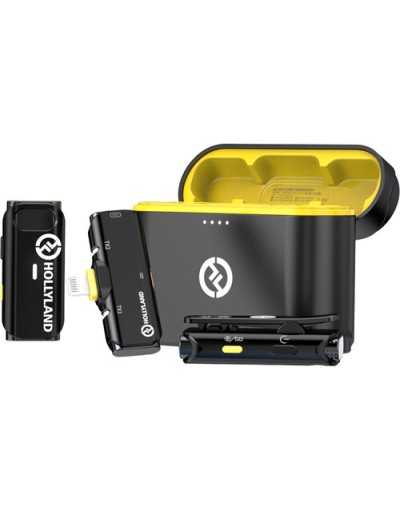 Hollyland LARK C1 DUO 2-Person Wireless Microphone System with Lightning Connector for iOS Devices (Black, 2.4 GHz)