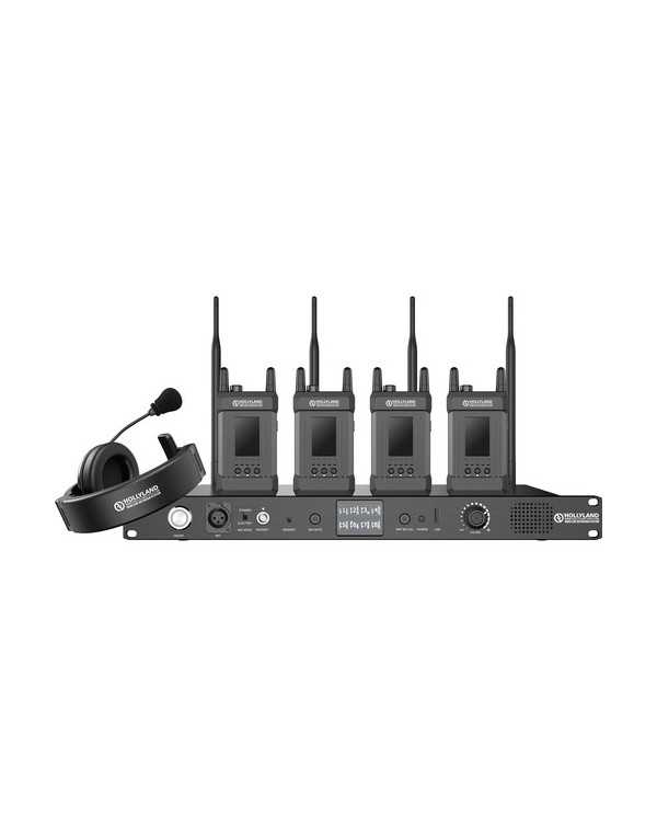 Hollyland Syscom 1000T-4B Full-Duplex Intercom System . Four Beltpacks and Headsets | Wireless Intercom | CAM TOOLS Middle East | Hollyland