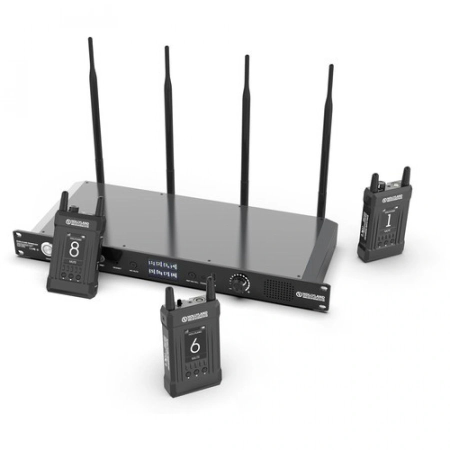 Hollyland Syscom 1000T-4B Full-Duplex Intercom System . Four Beltpacks and Headsets