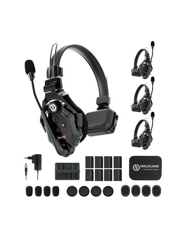 Hollyland Solidcom C1-4S Full-Duplex Wireless DECT Intercom System with 4 Headsets | Wireless Intercom | CAM TOOLS Middle East | Hollyland