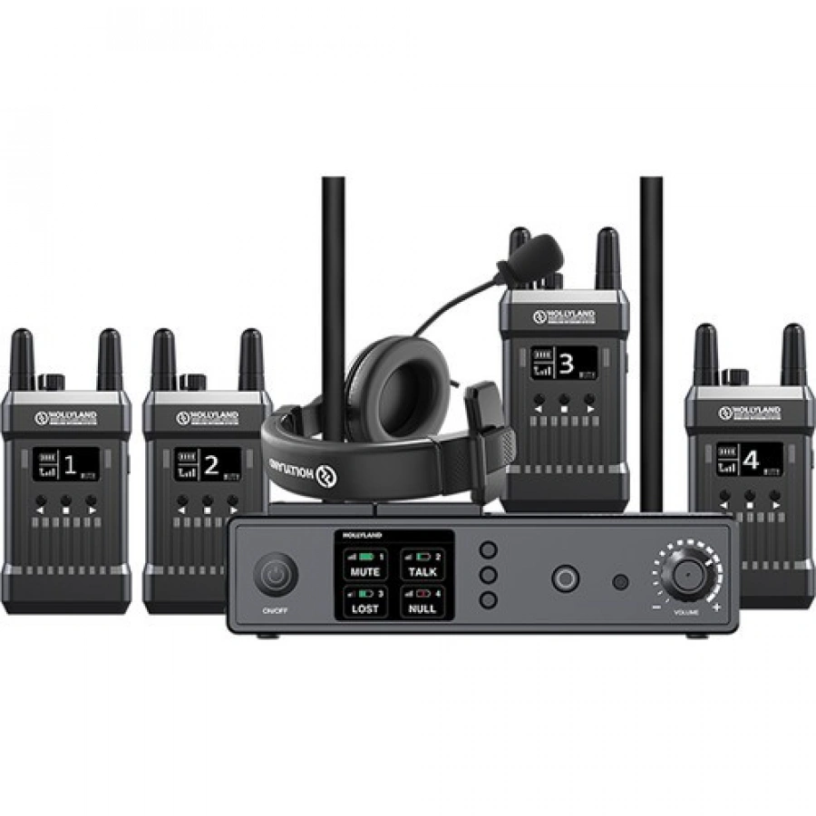 Hollyland Mars T1000 Intercom System with Four Beltpack Transceivers