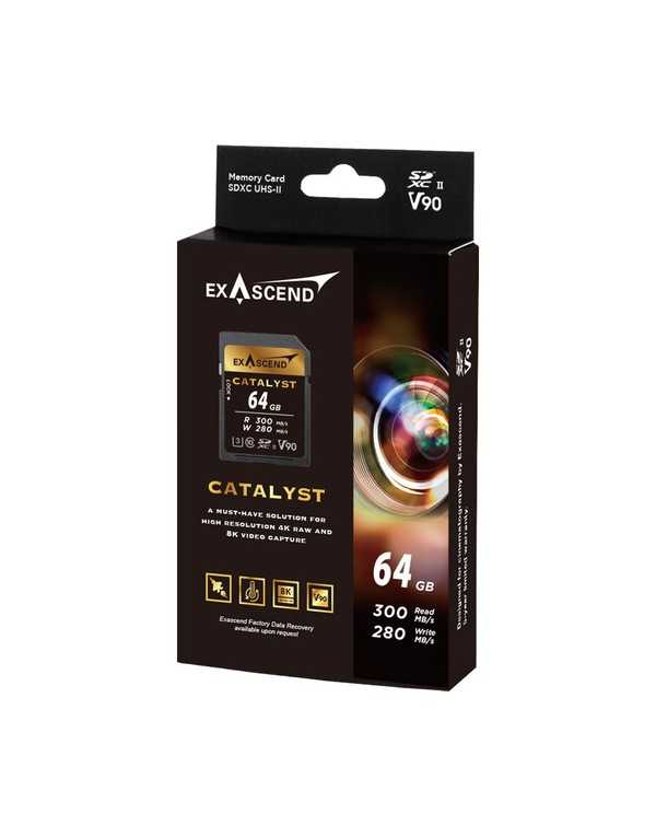 Exascend 64GB Catalyst UHS-II SDXC Memory Card | Memory Cards | CAM TOOLS Middle East | ExAscend