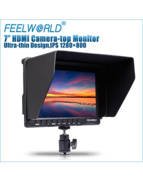 FeelWorld FW759 7" IPS HDMI On-Camera Monitor with Sunshade and HDMI Lock