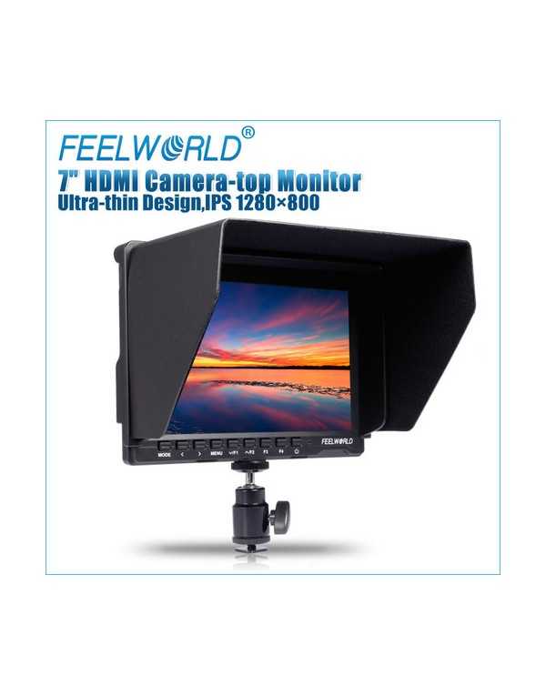 FeelWorld FW759 7" IPS HDMI On-Camera Monitor with Sunshade and HDMI Lock | Monitors | CAM TOOLS Middle East | FeelWorld