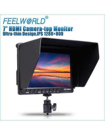 FeelWorld FW759 7" IPS HDMI On-Camera Monitor with Sunshade and HDMI Lock