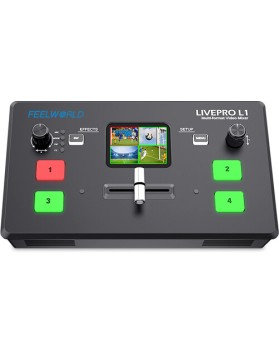 FeelWorld LIVE PRO L1 V1 Quad HDMI Multi-Format Mixer Switcher with USB Live Streaming