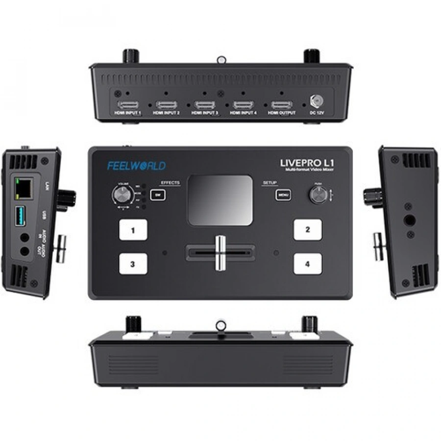 FeelWorld LIVE PRO L1 V1 Quad HDMI Mixer & USB Live Streaming Switcher