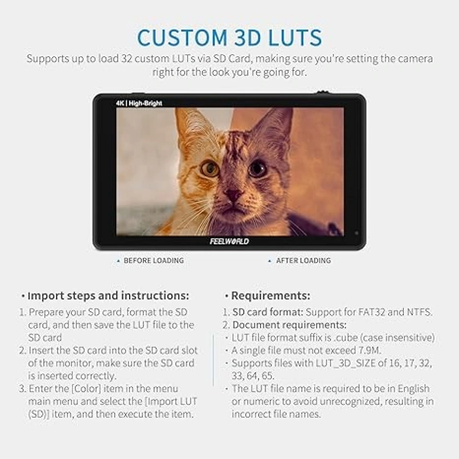 FEELWORLD LUT6E 6 Inch 1600nit High Bright Touchscreen DSLR Camera Field Monitor