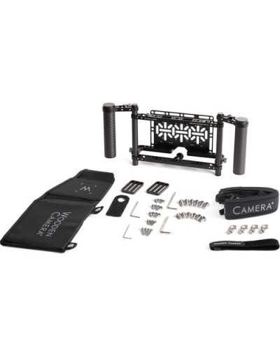 Wooden Camera Director's Monitor Cage v3 with Dual Carbon Fiber Handgrips