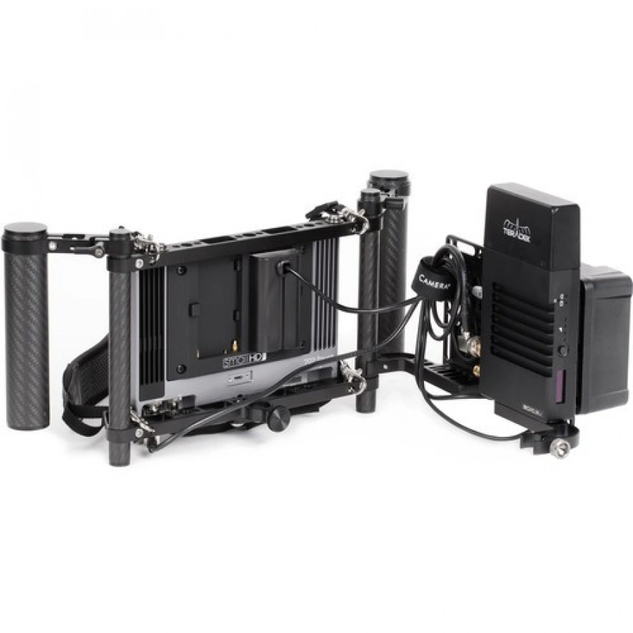 Wooden Camera Director's Monitor Cage v3 with Dual Carbon Fiber Handgrips