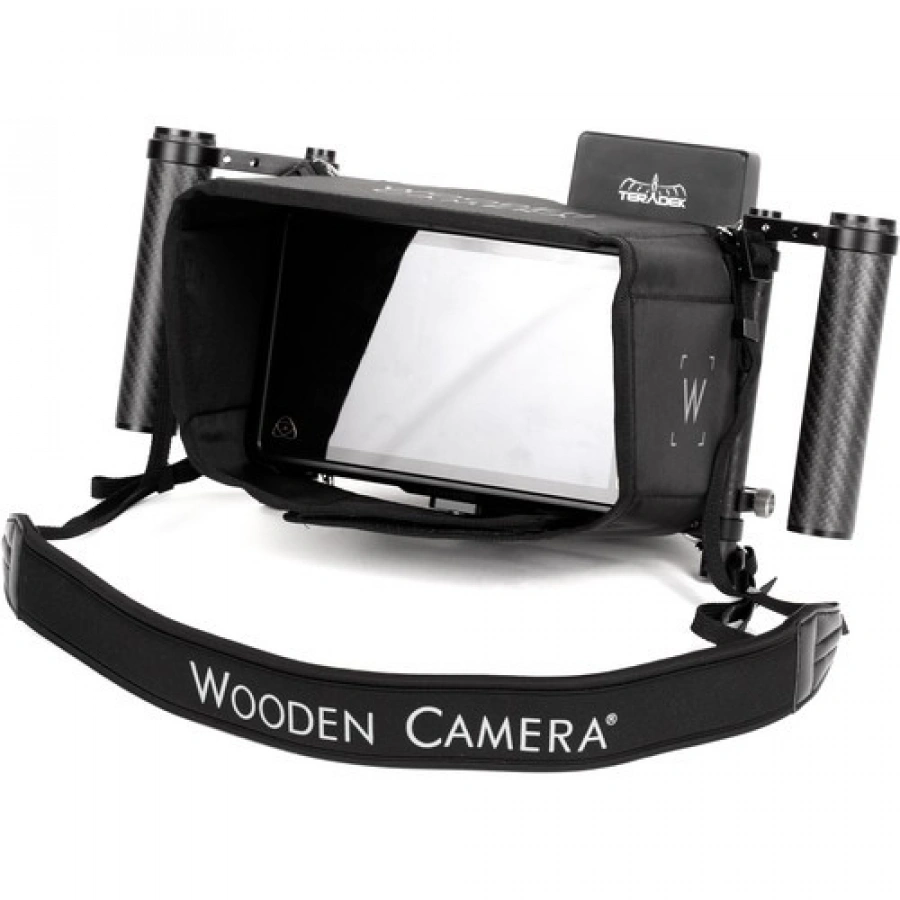 Wooden Camera Director's Monitor Cage v3 with Dual Carbon Fiber Handgrips