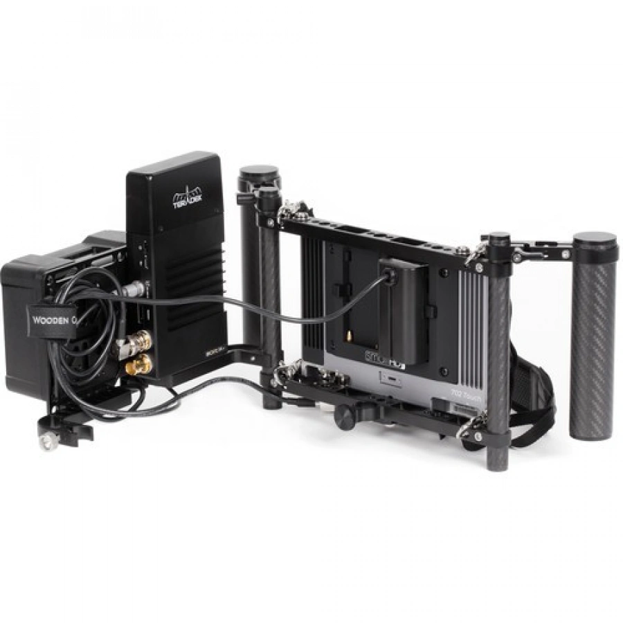 Wooden Camera Director's Monitor Cage v3 with Dual Carbon Fiber Handgrips