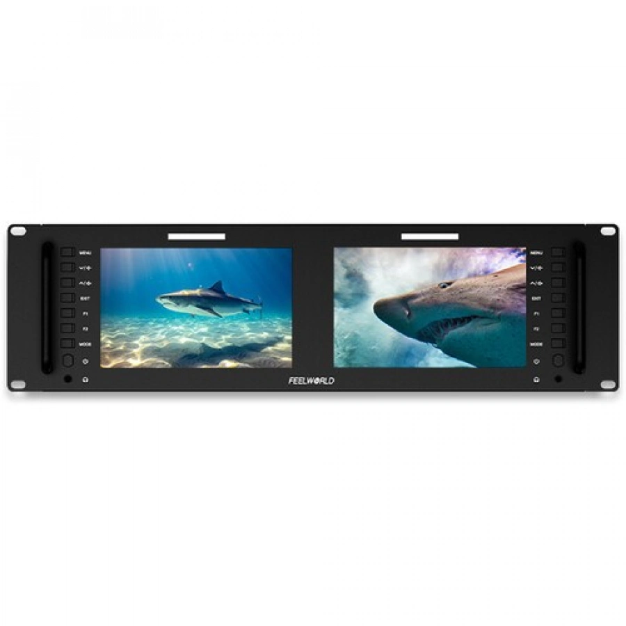 FeelWorld D71 PLUS Dual 7" 3 RU Rackmount 4K HDMI/SDI Monitor