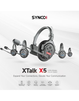 Synco X-Talk X5 Wireless Intercom System with 5 Headsets (2.4 GHz)