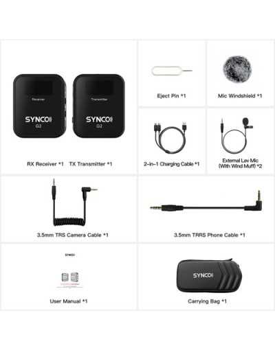 Synco WAir-G2-A1 Ultracompact Wireless Mic System (2.4 GHz)