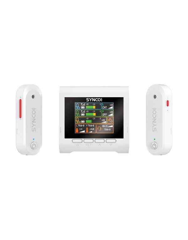 Synco G3 2-Person Compact Digital Wireless Microphone Recording System for Cameras and Mobile Devices (Pearl White, 2.4 GHz)