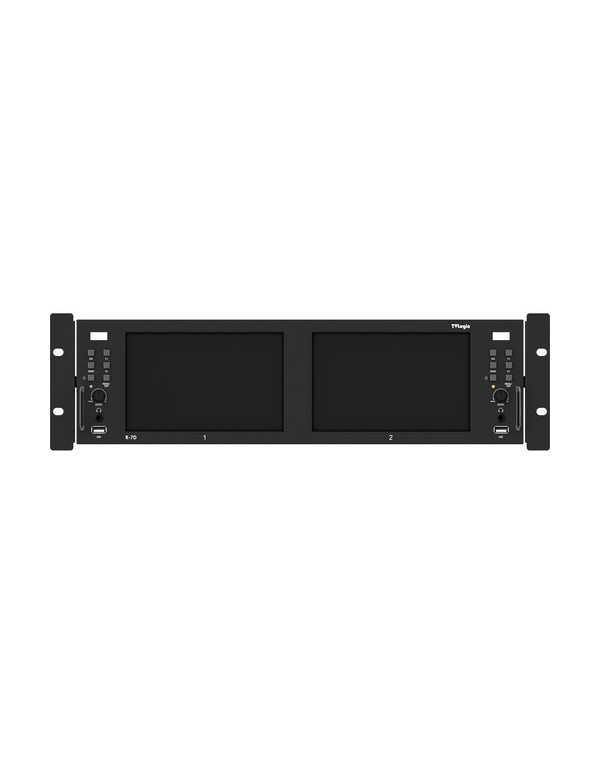 TVLogic Dual 7" LCD UHD 4K Ready Rackmount Monitors