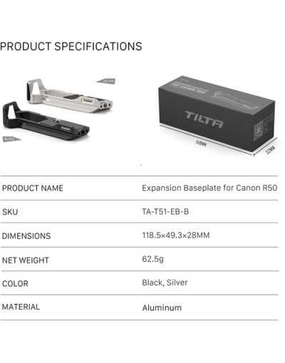 Tilta Expansion Baseplate for Canon R50 Silver