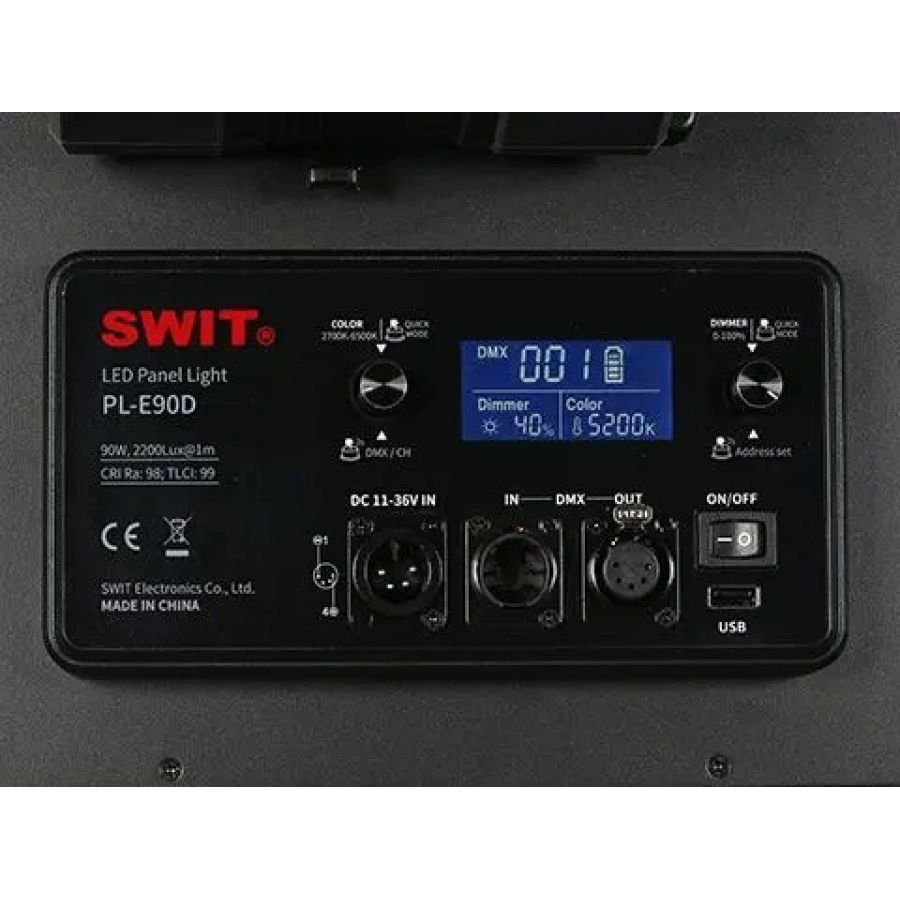 SWIT PL-E90D Bi-color Edge Mounted Soft Panel LED light, 480 psc LED, DMX control