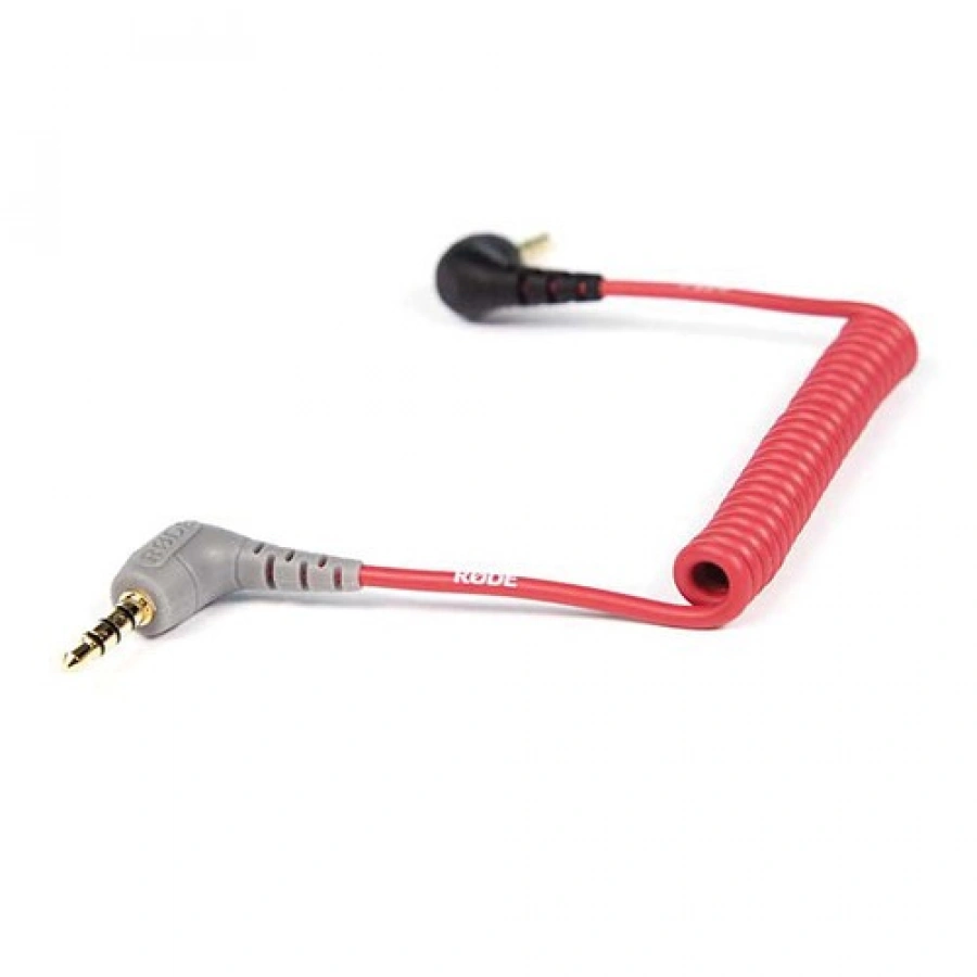 RODE SC7 3.5mm Right-Angle TRS to 3.5mm Right-Angle TRRS Coiled Adapter Cable