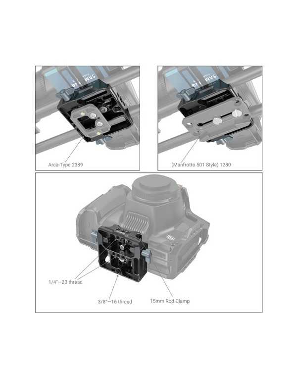SmallRig Universal Camera Baseplate with 15mm LWS Rod Clamp