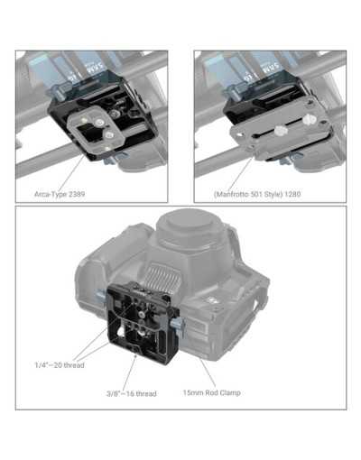 SmallRig Universal Camera Baseplate with 15mm LWS Rod Clamp
