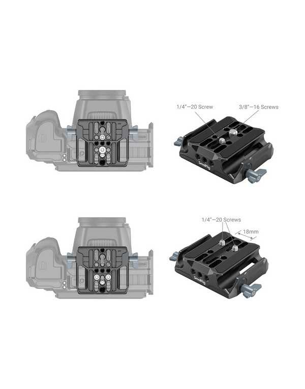 SmallRig Universal Camera Baseplate with 15mm LWS Rod Clamp