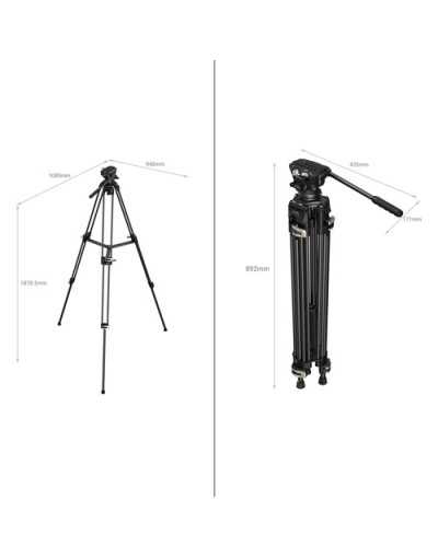 SmallRig AD-01 Heavy-Duty Tripod with Fluid Head