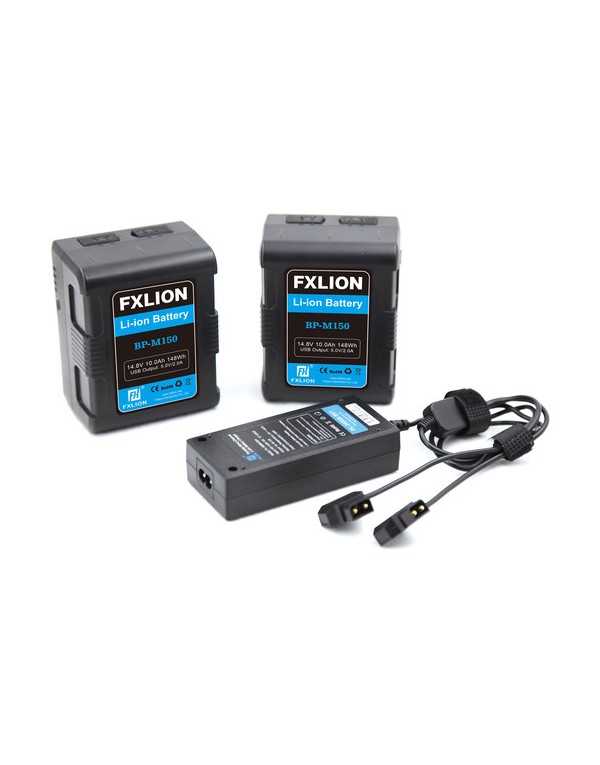 Fxlion BP-M150 Dual Square Compact Battery & Charger Kit (148Wh, V-Mount) | Battery | CAM TOOLS Middle East | FXLION