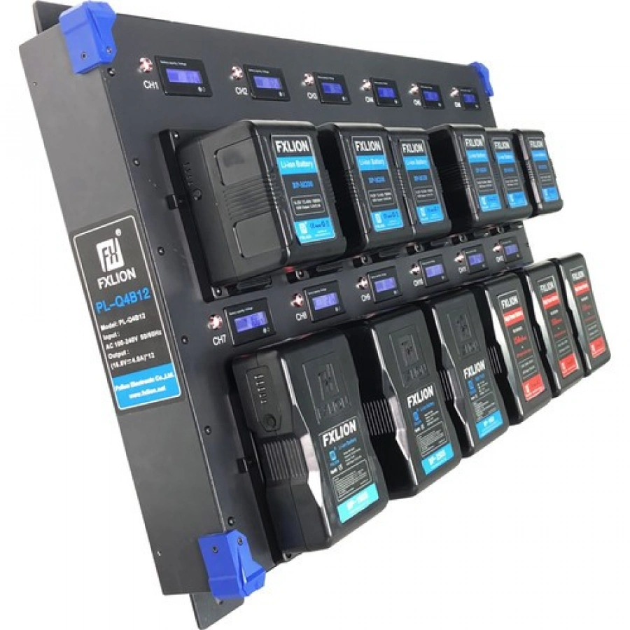 Fxlion 12-Bay V-Mount Wall Charger (16.8V, 4A)