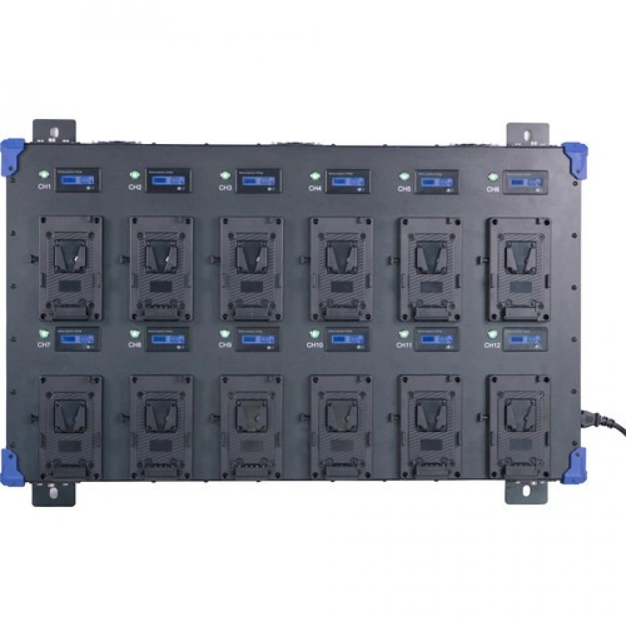 Fxlion 12-Bay V-Mount Wall Charger (16.8V, 4A)