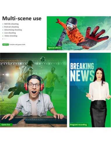 Neewer Chroma Green Backdrop with A-Clamps (10 x 12')