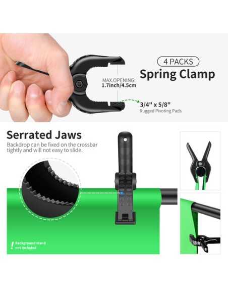 Neewer Chroma Green Backdrop with A-Clamps (10 x 12')