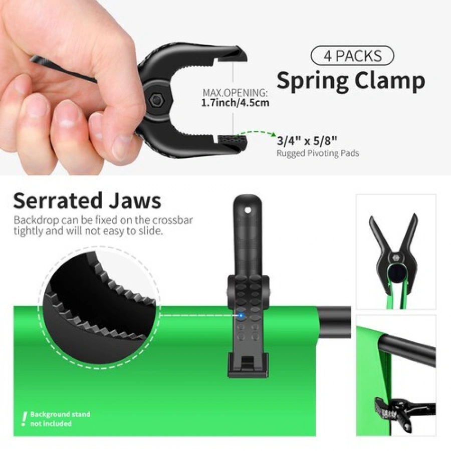 Neewer Chroma Green Backdrop with A-Clamps (10 x 12')