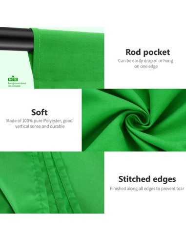 Neewer Chroma Green Backdrop with A-Clamps (10 x 12')