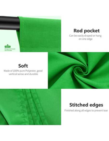 Neewer Chroma Green Backdrop with A-Clamps (10 x 12')