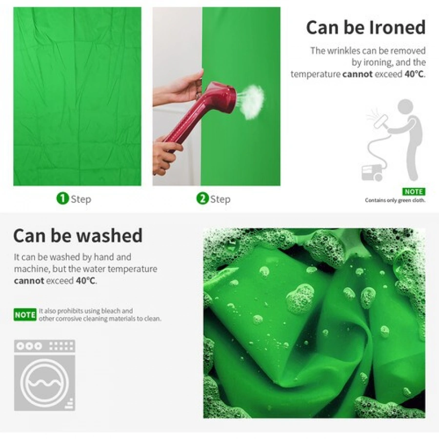 Neewer Chroma Green Backdrop with A-Clamps (10 x 12')