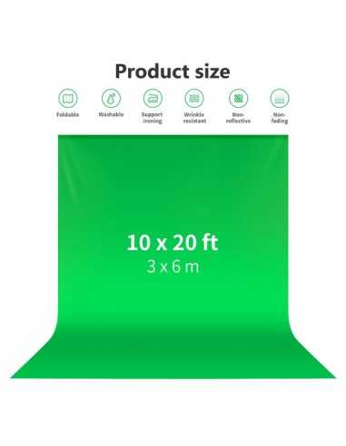 Neewer Collapsible Backdrop (Green, 10 x 20') | Muslin & Fabric Backgrounds | CAM TOOLS Middle East | NEEWER