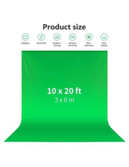 Neewer Collapsible Backdrop (Green, 10 x 20')