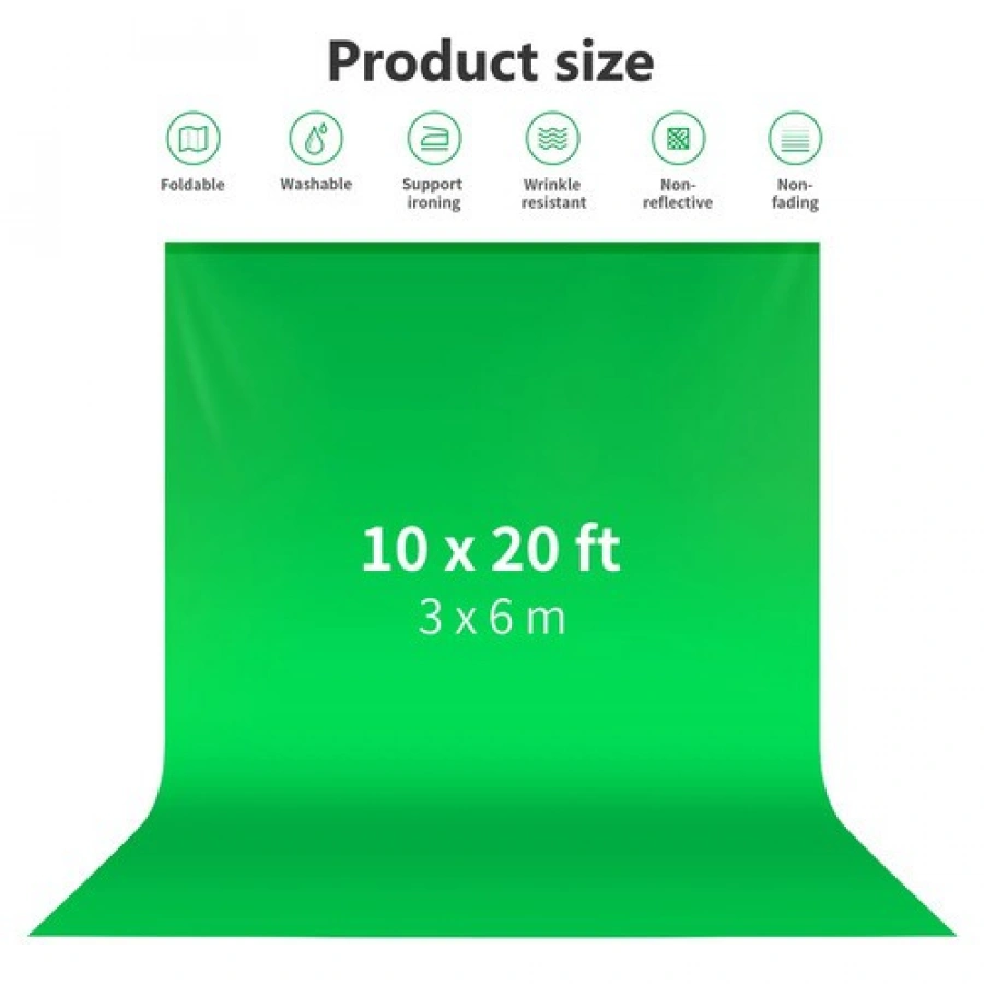 Neewer Collapsible Backdrop (Green, 10 x 20')