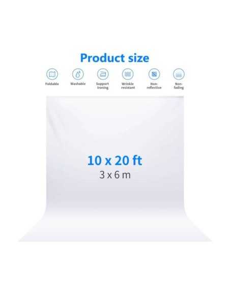 Neewer Collapsible Backdrop (White, 10 x 20')