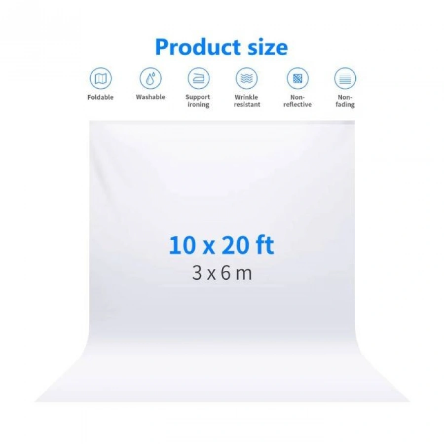 Neewer Collapsible Backdrop (White, 10 x 20')