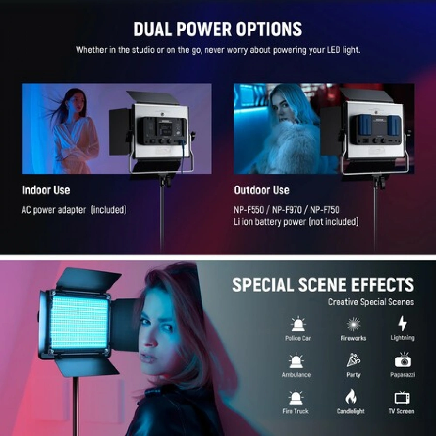 Neewer Upgraded RGB 660 PRO II LED Video Light Kit (2-Pack)