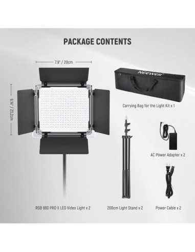 Neewer Upgraded RGB 660 PRO II LED Video Light Kit (2-Pack)
