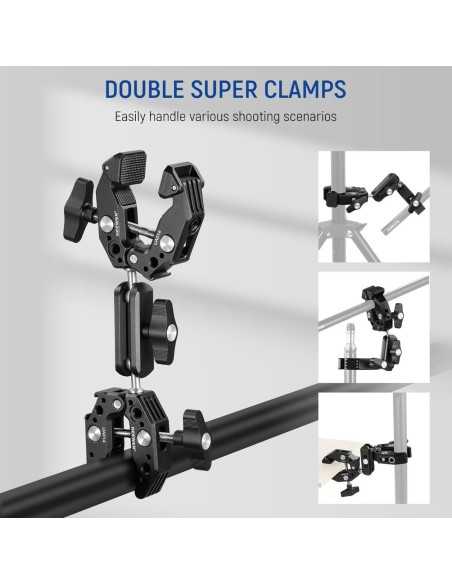 NEEWER Super Clamp with Double Crab-Shaped Clamps，Magic Arm Adapter