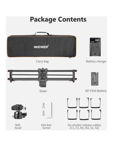 Neewer ER1 Motorized Wireless Carbon Fiber Camera Slider (47.2" / 120 cm)