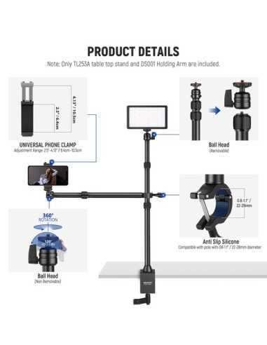 Neewer TL253A Tabletop Stand with Telescopic Arm