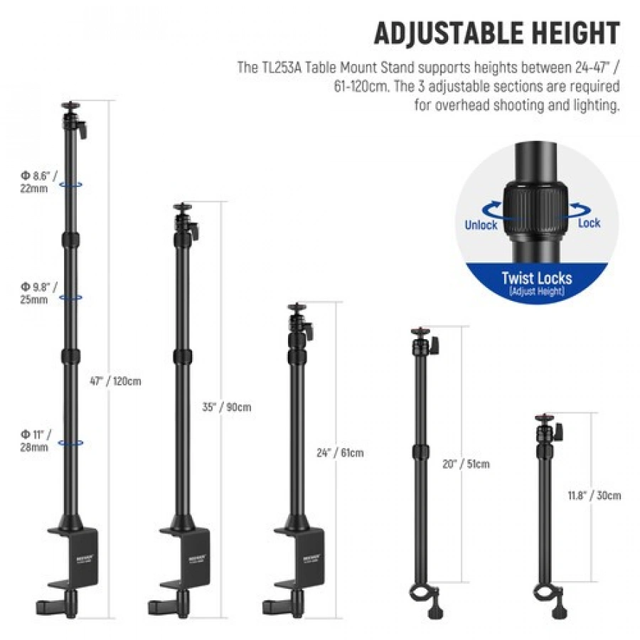 Neewer TL253A Tabletop Stand | CamTools UAE