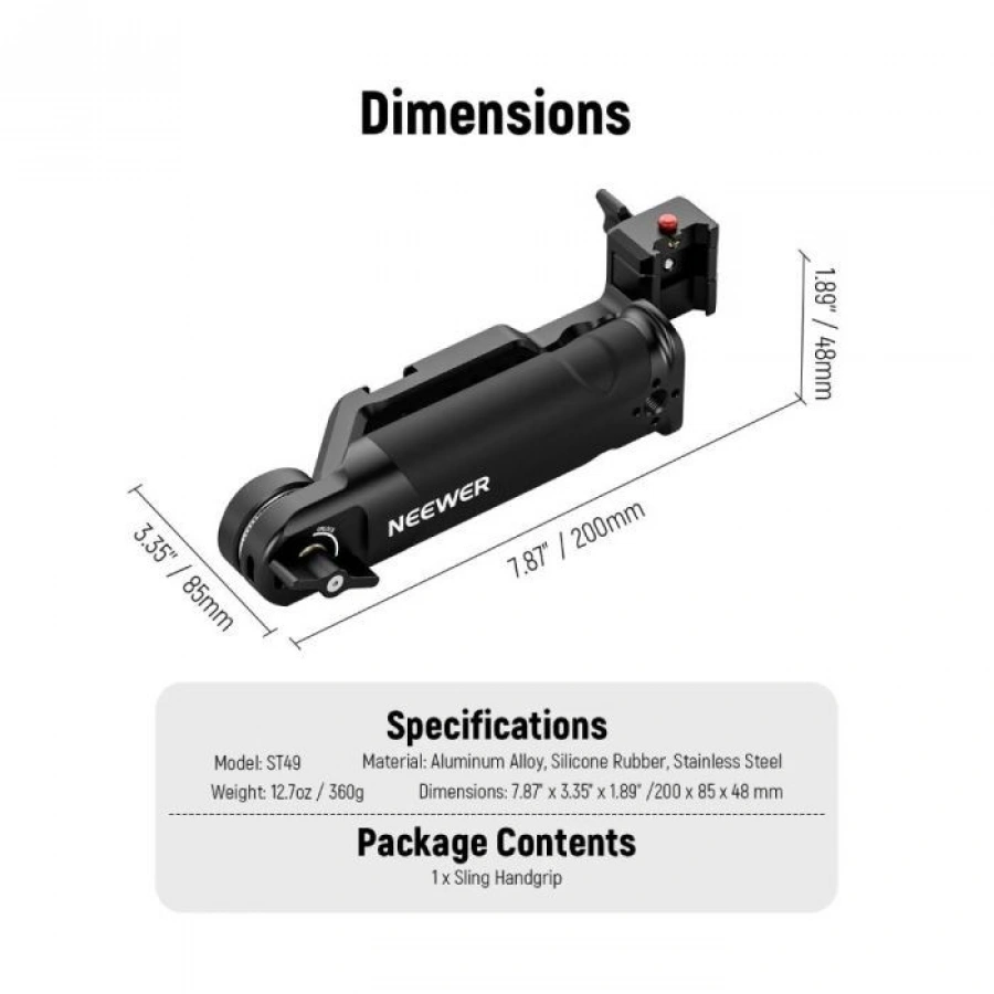 NEEWER Adjustable Handle for DJI RS2, RSC2, RS3 and RS3 Pro